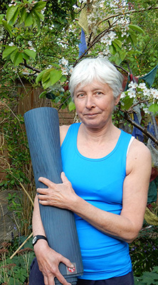 Lucy Tennyson with yoga mat